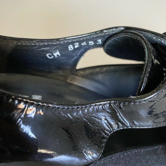 Stuart Weitzman Lace Up Pump Bootie Black Patent Leather Satin Cut Out P… - Picture 6 of 8